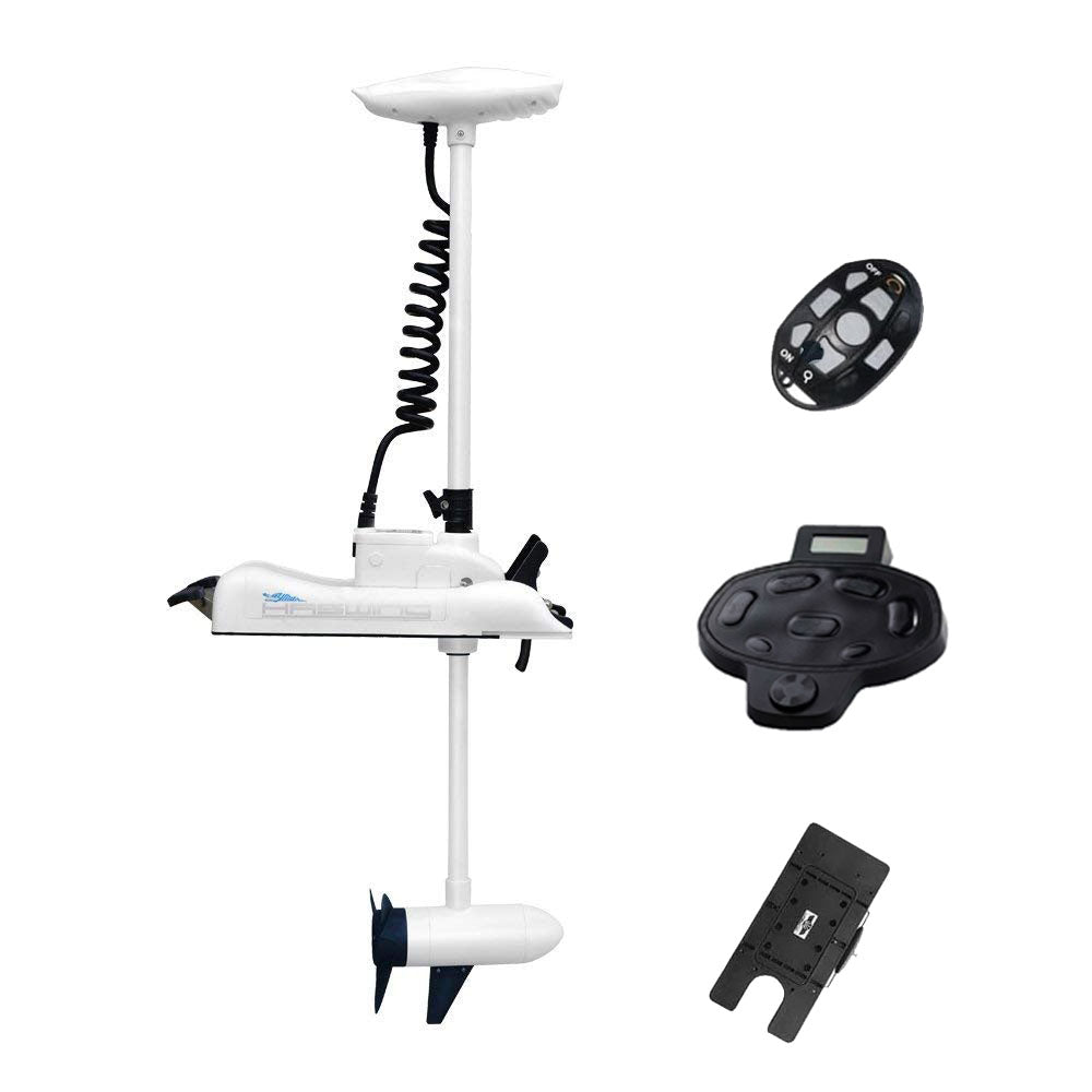 Haswing CaymanB 24V 80LBS 48in Bow Mount Trolling Motor – Wireless Remote & Wireless Foot Control, Quick Release