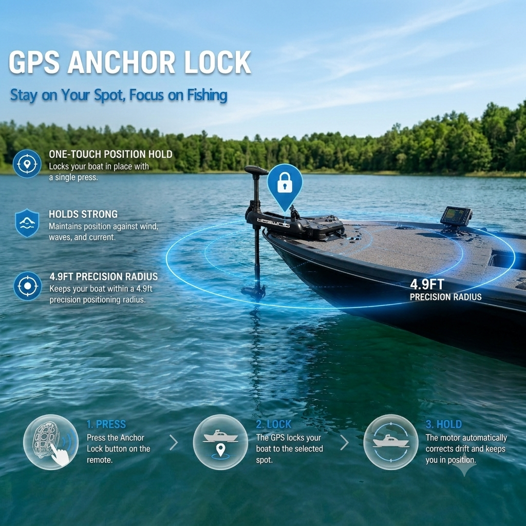 Haswing GPS 12V 55LBS 54in Bow Mount Trolling Motor - Wireless Remote, Foot Control, Quick Release Bracket