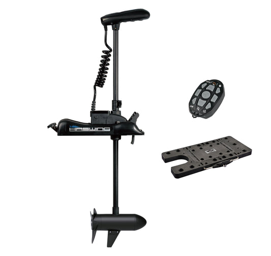Haswing GPS 12V 55LBS 54in Bow Mount Trolling Motor - Wireless Remote, Quick Release Bracket