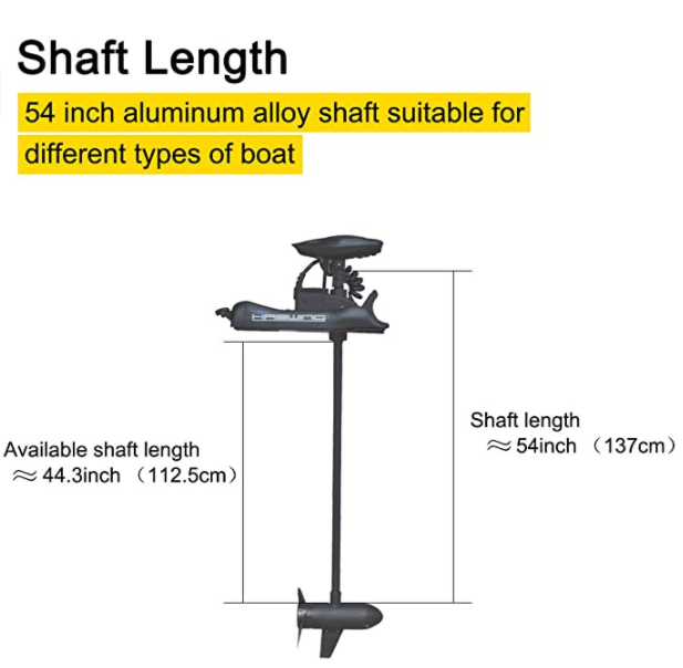 Haswing CaymanB 12V 55LBS 54in Bow Mount Trolling Motor – Wireless Remote, Quick Release Bracket